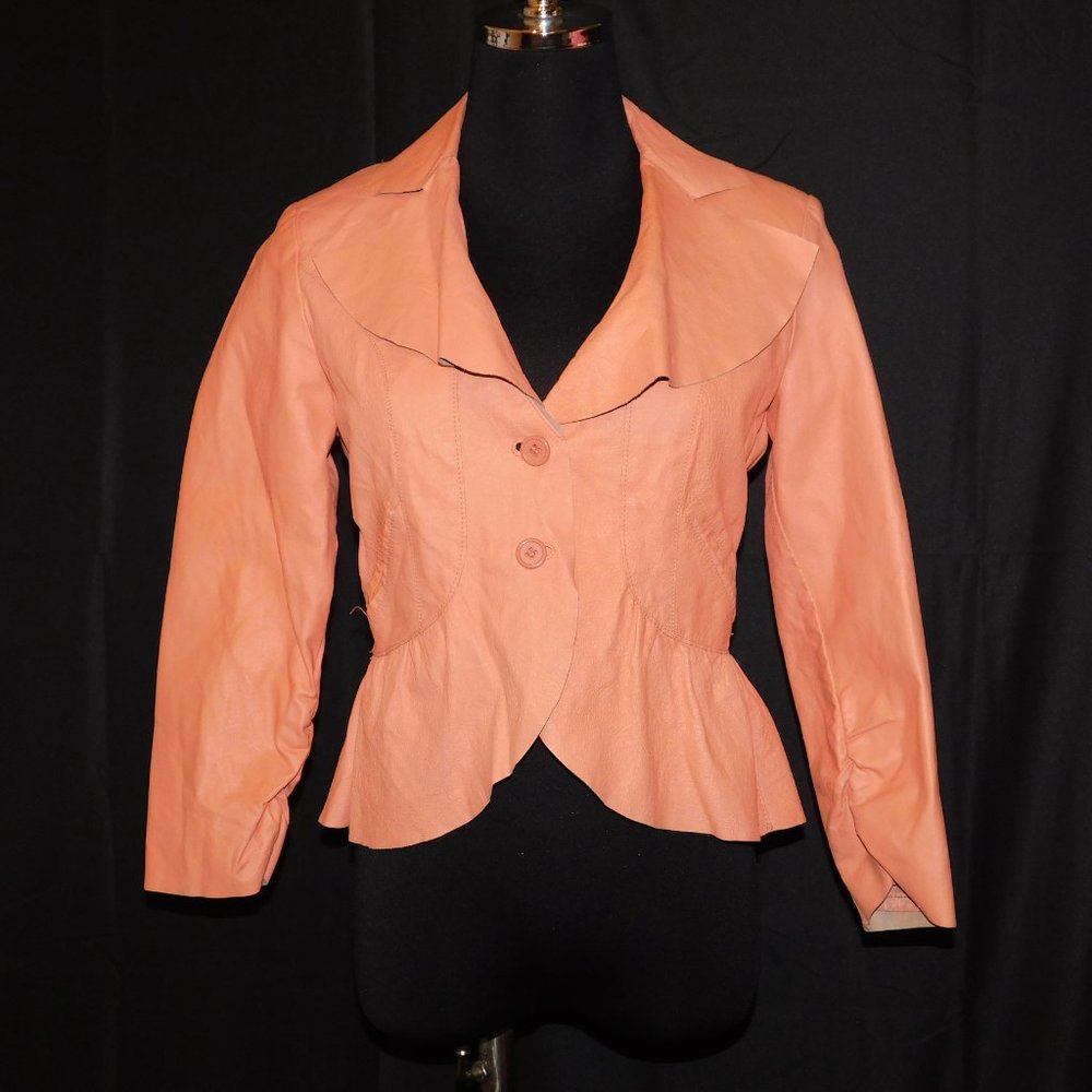 Cami % Leather Button Down Jacket Size 4 - image 2